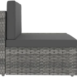 MAISON EXCLUSIVE - Salon de jardin 5 pcs résine tressée gris