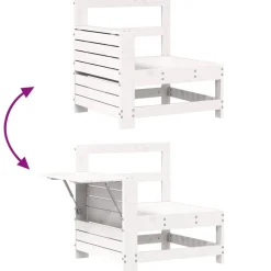 MAISON EXCLUSIVE - Salon de jardin 5 pcs blanc bois massif de pin