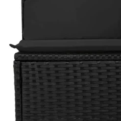 MAISON EXCLUSIVE - Salon de jardin 10 pcs avec coussins noir résine tressée