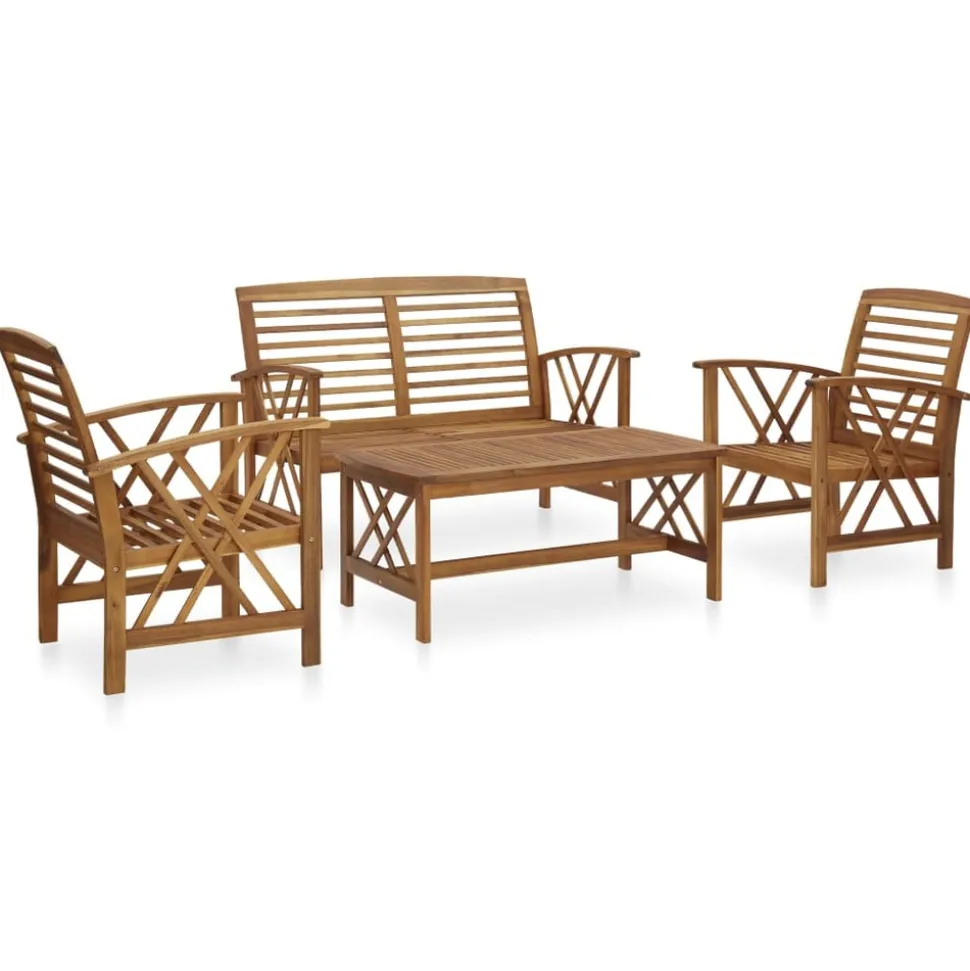 MAISON EXCLUSIVE - Salon de jardin 4 pcs bois d'acacia solide