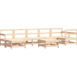 MAISON EXCLUSIVE - Salon de jardin 8 pcs avec coussins bois massif