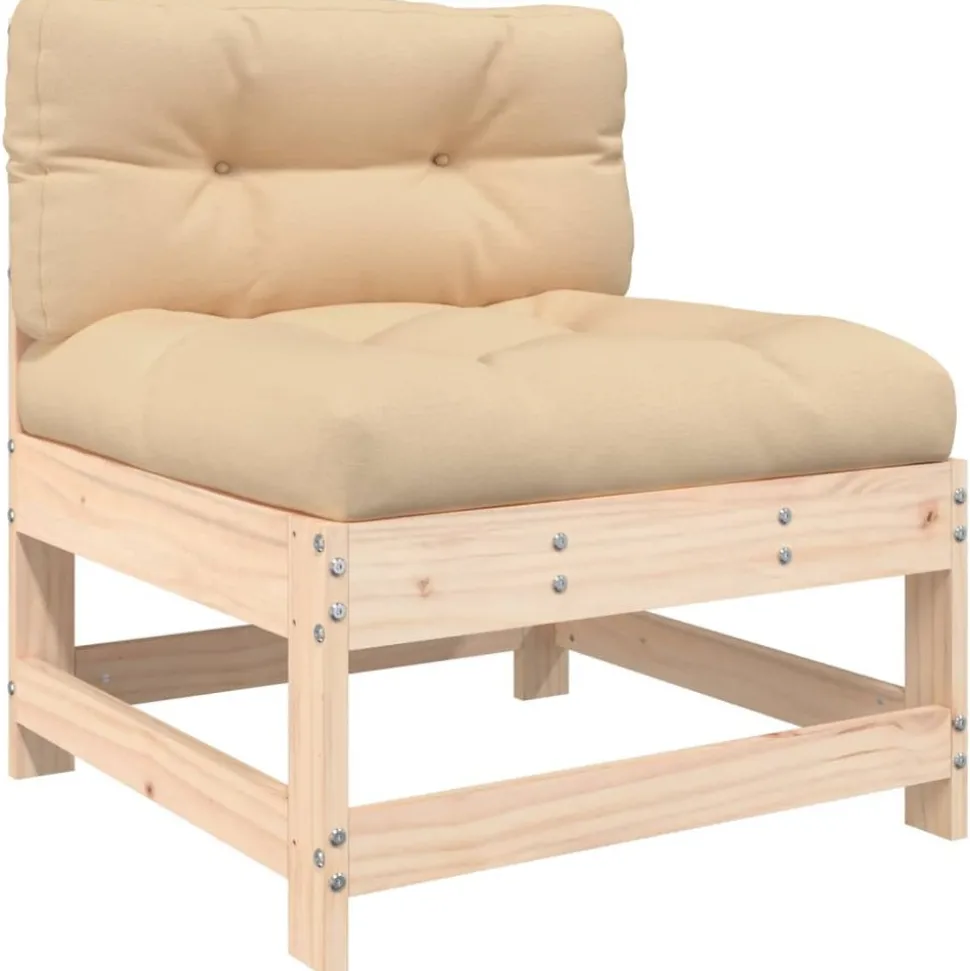 MAISON EXCLUSIVE - Salon de jardin 8 pcs avec coussins bois massif