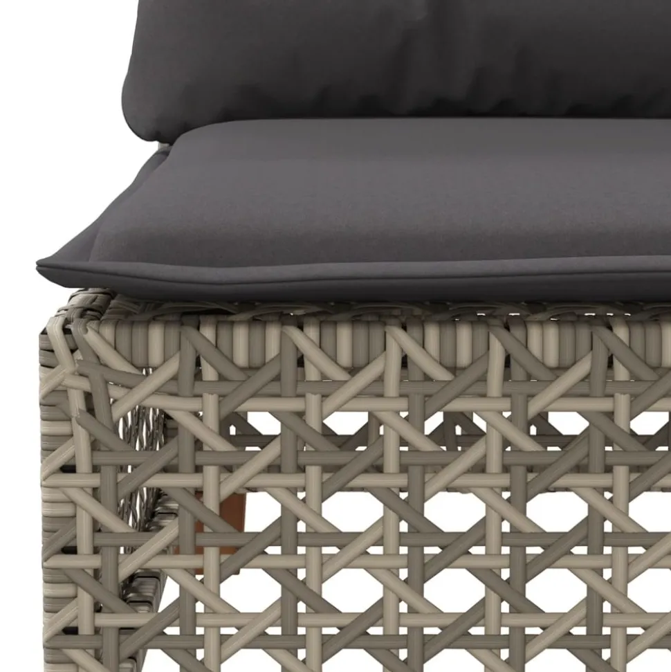 MAISON EXCLUSIVE - Salon de jardin 5 pcs avec coussins gris résine tressée