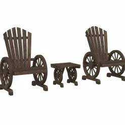 MAISON EXCLUSIVE - Salon de jardin 3 pcs bois de sapin massif