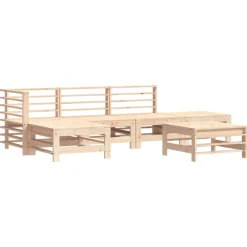 MAISON EXCLUSIVE - Salon de jardin 6 pcs avec coussins bois massif