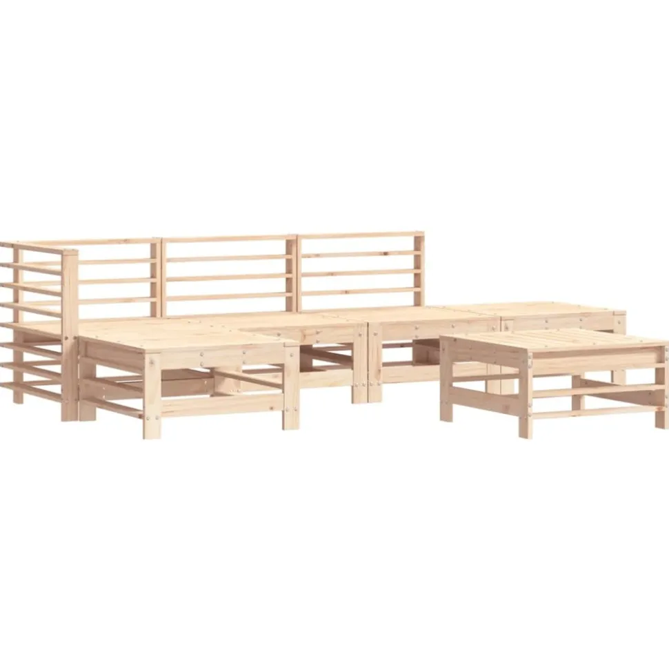 MAISON EXCLUSIVE - Salon de jardin 6 pcs avec coussins bois massif