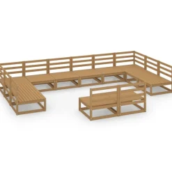 MAISON EXCLUSIVE - Salon de jardin 12 pcs bois de pin massif