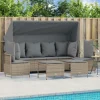 MAISON EXCLUSIVE - Salon de jardin avec coussins 5 pcs beige résine tressée