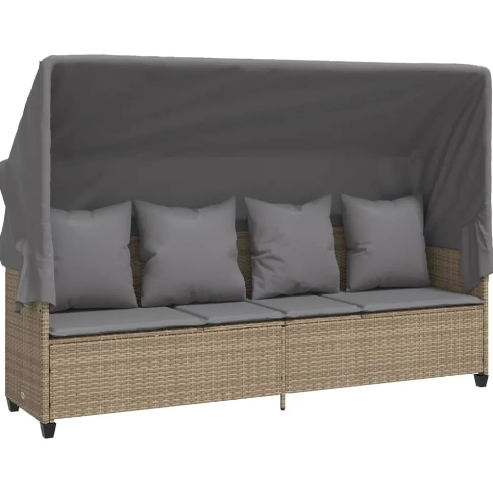 MAISON EXCLUSIVE - Salon de jardin avec coussins 5 pcs beige résine tressée
