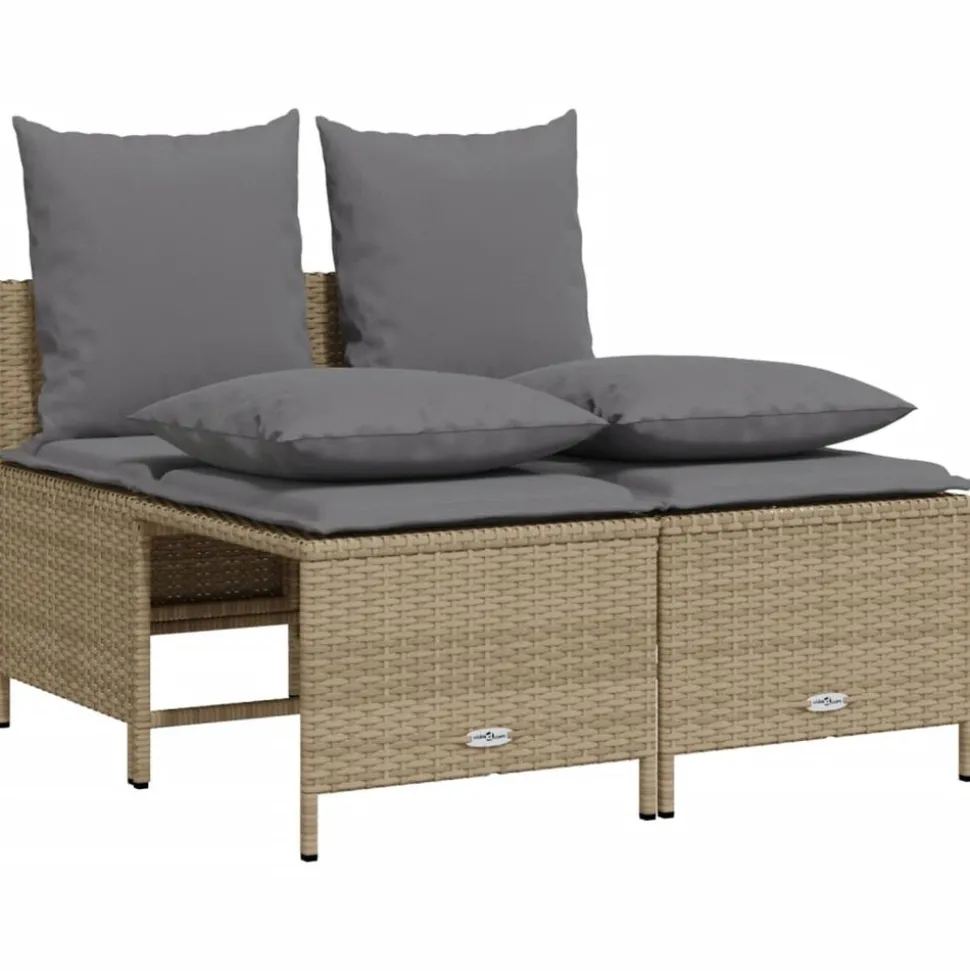 MAISON EXCLUSIVE - Salon de jardin avec coussins 5 pcs beige résine tressée