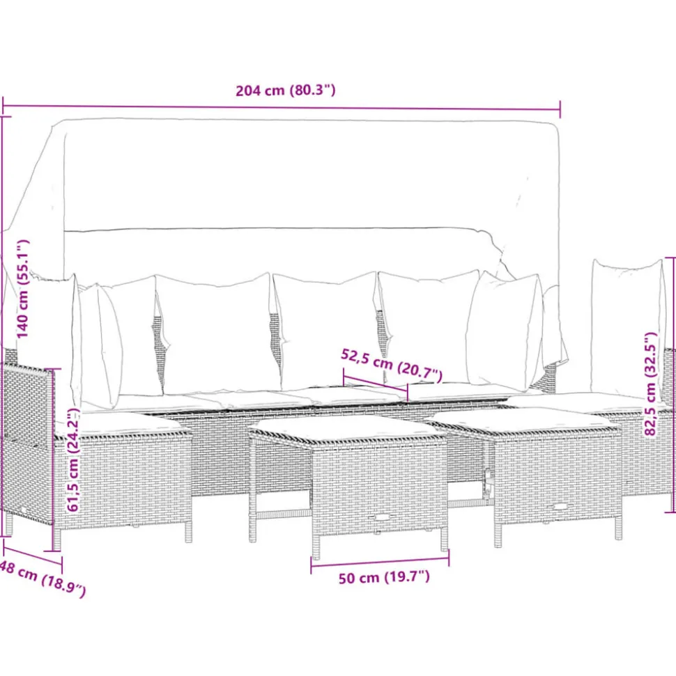 MAISON EXCLUSIVE - Salon de jardin avec coussins 5 pcs beige résine tressée