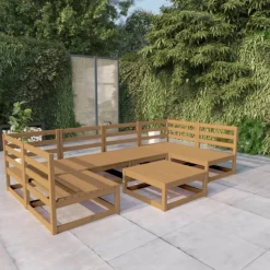 MAISON EXCLUSIVE - Salon de jardin 7 pcs bois de pin massif