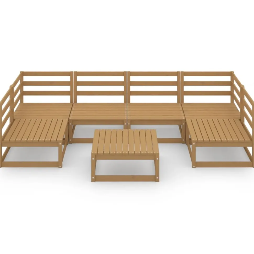 MAISON EXCLUSIVE - Salon de jardin 7 pcs bois de pin massif