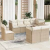 MAISON EXCLUSIVE - Salon de jardin avec coussins 8 pcs beige résine tressée