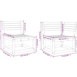 MAISON EXCLUSIVE - Salon de jardin 6 pcs bois de pin massif