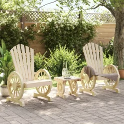 MAISON EXCLUSIVE - Salon de jardin 3 pcs bois de sapin massif