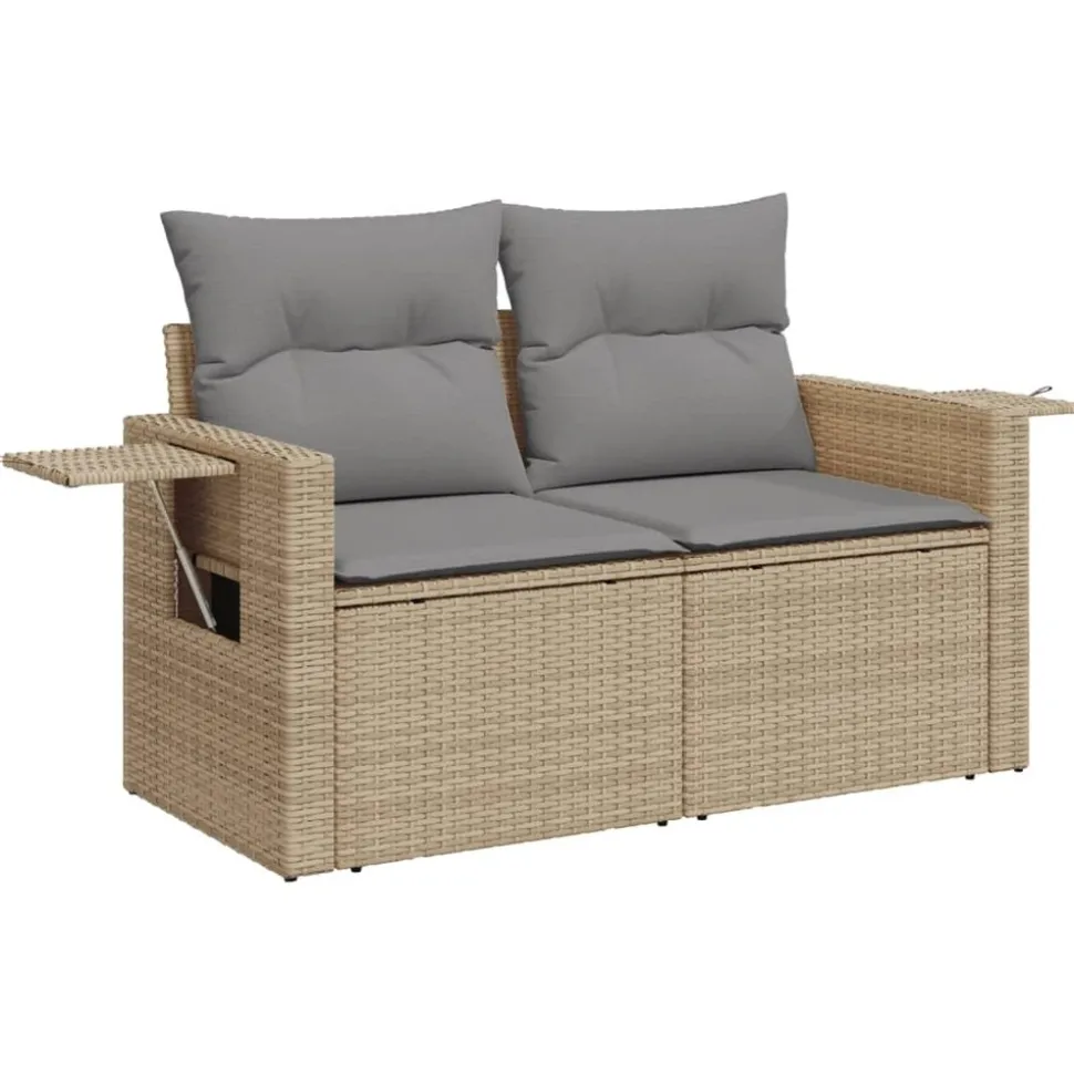 MAISON EXCLUSIVE - Salon de jardin avec coussins 5 pcs beige résine tressée