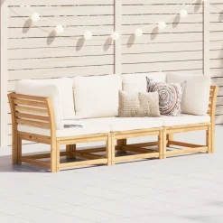 MAISON EXCLUSIVE - Salon de jardin 3 pcs avec coussins bois massif d'acacia