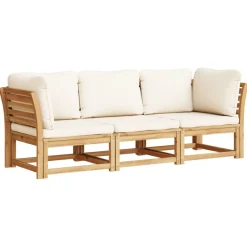 MAISON EXCLUSIVE - Salon de jardin 3 pcs avec coussins bois massif d'acacia