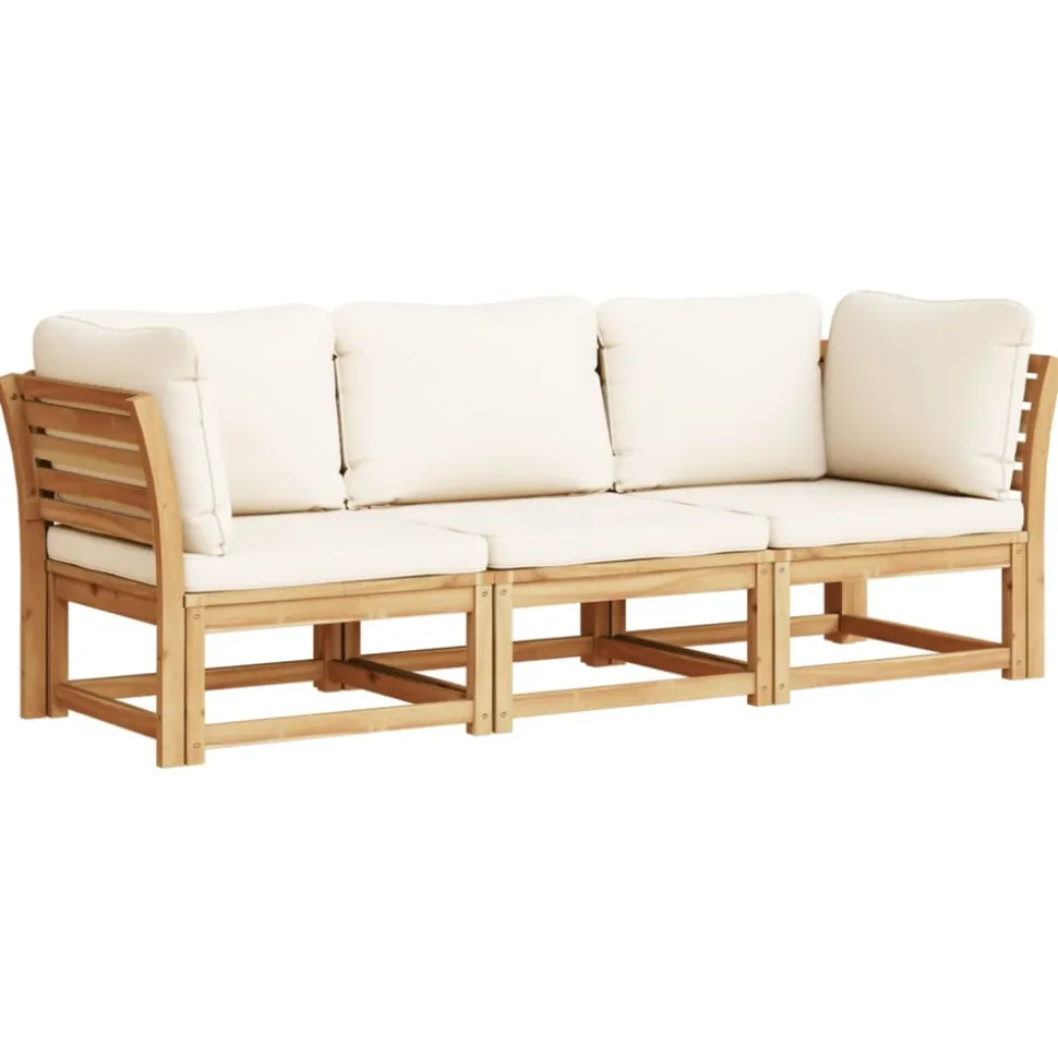 MAISON EXCLUSIVE - Salon de jardin 3 pcs avec coussins bois massif d'acacia