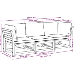 MAISON EXCLUSIVE - Salon de jardin 3 pcs avec coussins bois massif d'acacia