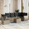 MAISON EXCLUSIVE - Salon de jardin avec coussins 7 pcs gris résine tressée