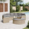 MAISON EXCLUSIVE - Salon de jardin 3 pcs demi-rond beige résine tressée