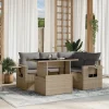 MAISON EXCLUSIVE - Salon de jardin avec coussins 5 pcs beige résine tressée