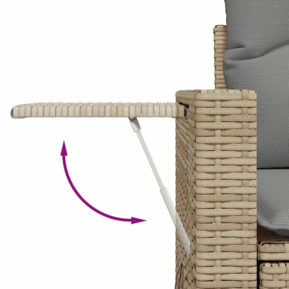 MAISON EXCLUSIVE - Salon de jardin avec coussins 5 pcs beige résine tressée