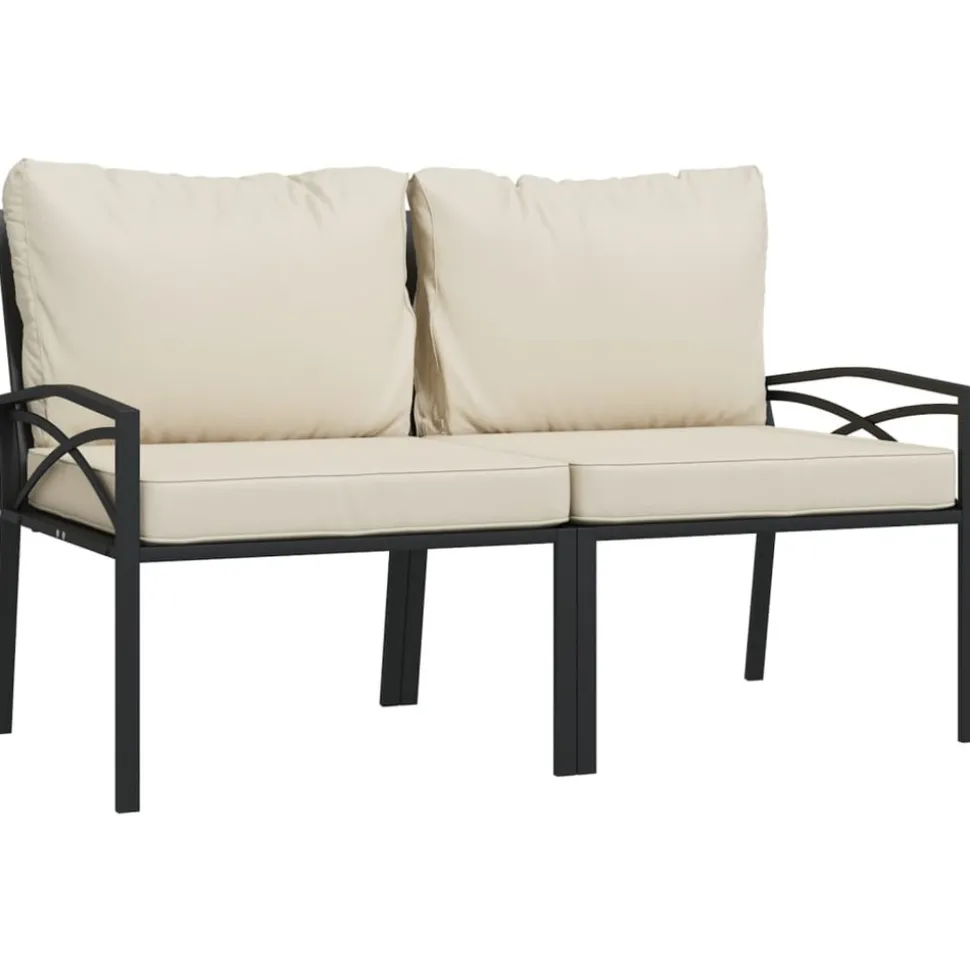 MAISON EXCLUSIVE - Salon de jardin 6 pcs avec coussins sable acier
