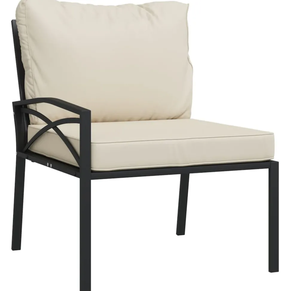 MAISON EXCLUSIVE - Salon de jardin 6 pcs avec coussins sable acier