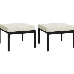 MAISON EXCLUSIVE - Salon de jardin 6 pcs avec coussins sable acier