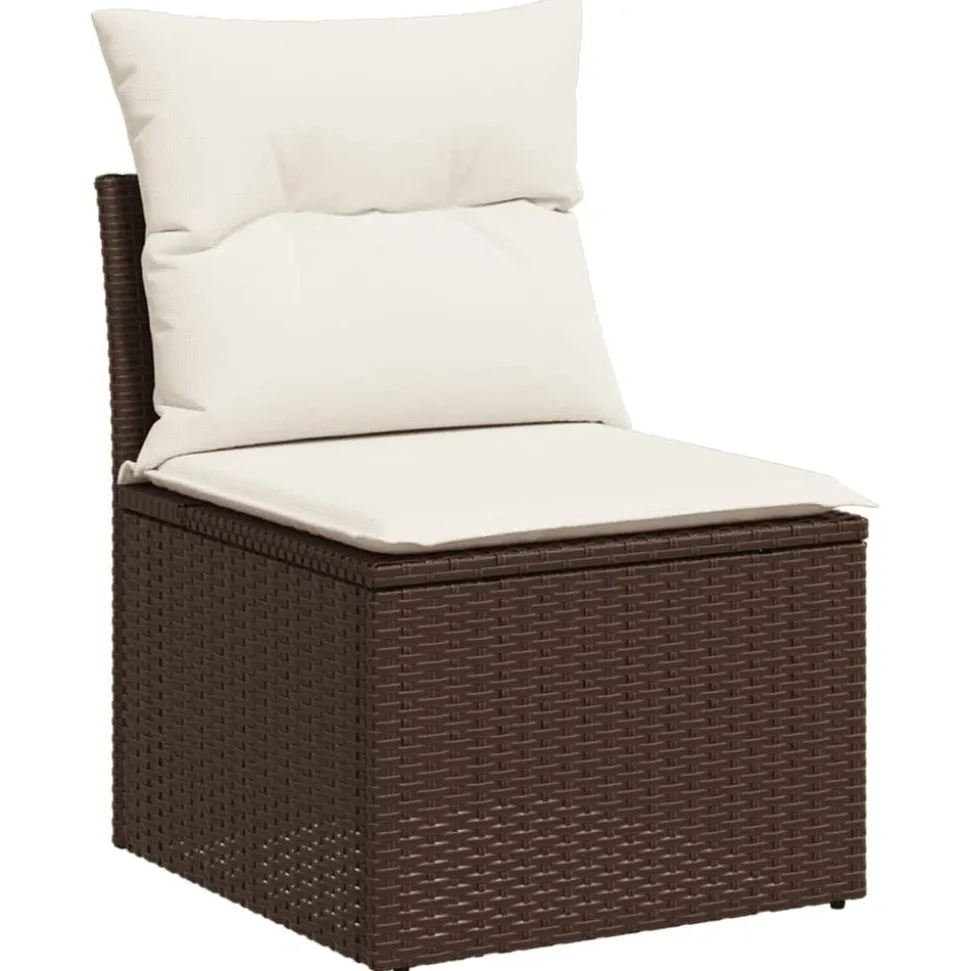 MAISON EXCLUSIVE - Salon de jardin avec coussins 12 pcs marron résine tressée