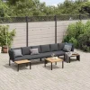 MAISON EXCLUSIVE - Salon de jardin 5 pcs avec coussins noir aluminium