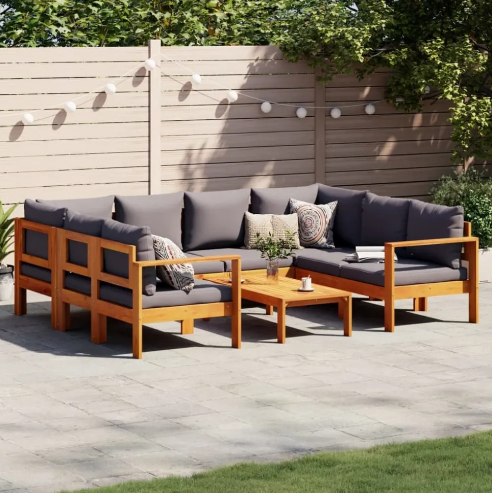 MAISON EXCLUSIVE - Salon de jardin avec coussins 6 pcs bois d'acacia solide
