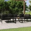 MAISON EXCLUSIVE - Salon de jardin 7 pcs avec coussins aluminium anthracite