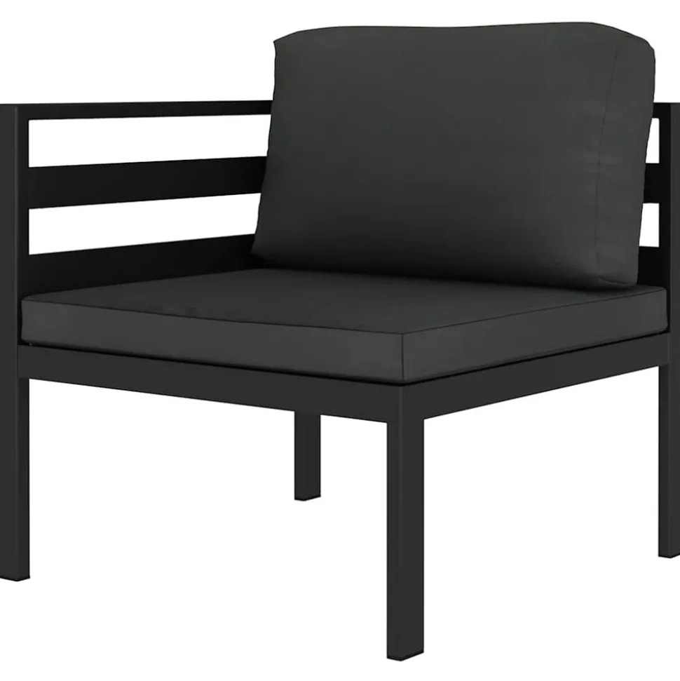 MAISON EXCLUSIVE - Salon de jardin 6 pcs avec coussins aluminium anthracite