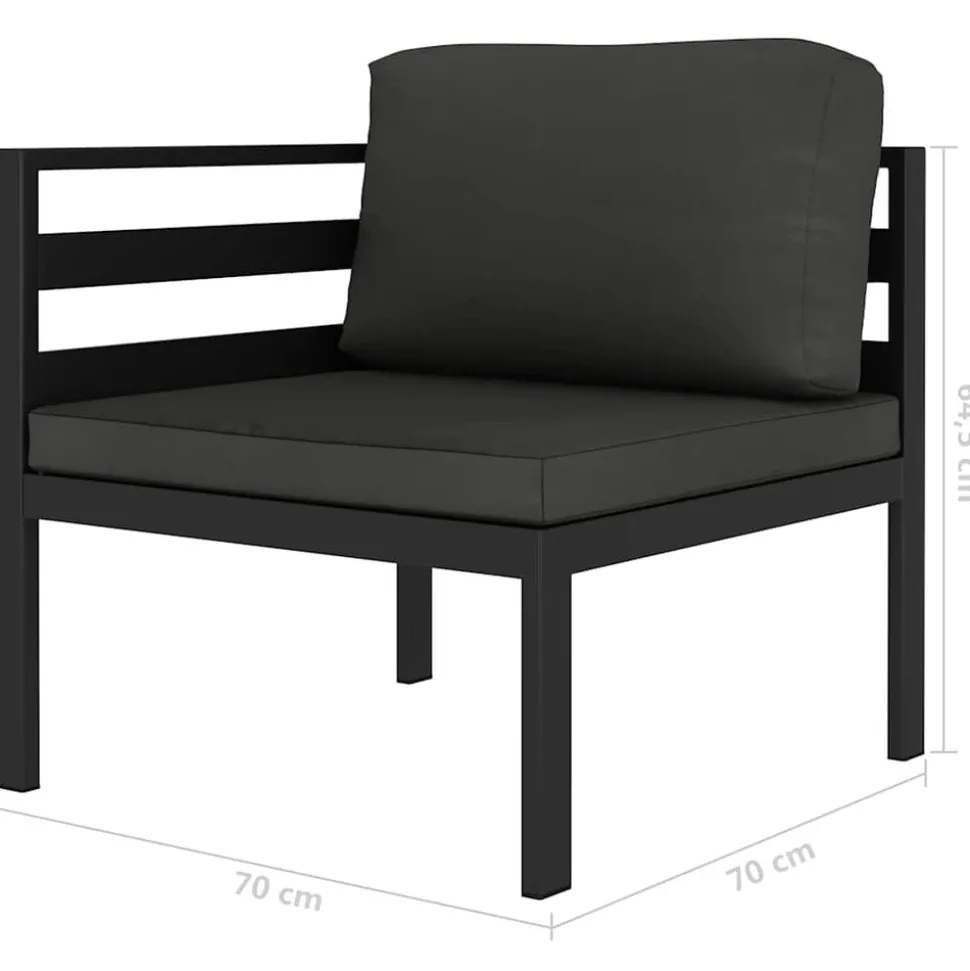 MAISON EXCLUSIVE - Salon de jardin 6 pcs avec coussins aluminium anthracite