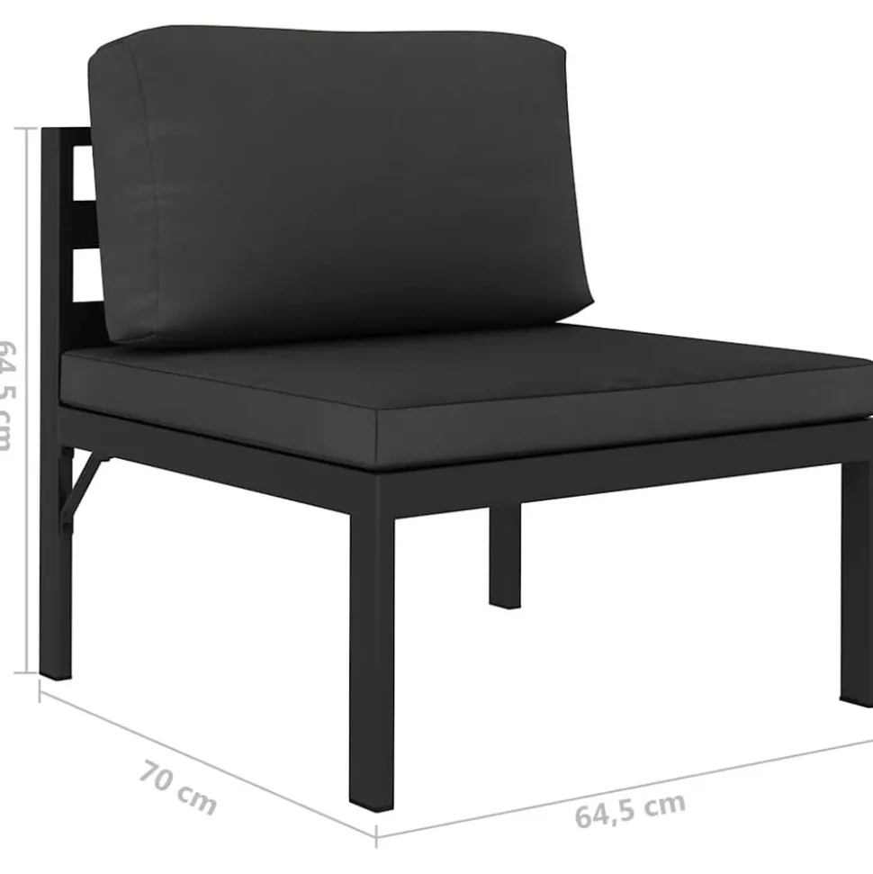 MAISON EXCLUSIVE - Salon de jardin 6 pcs avec coussins aluminium anthracite
