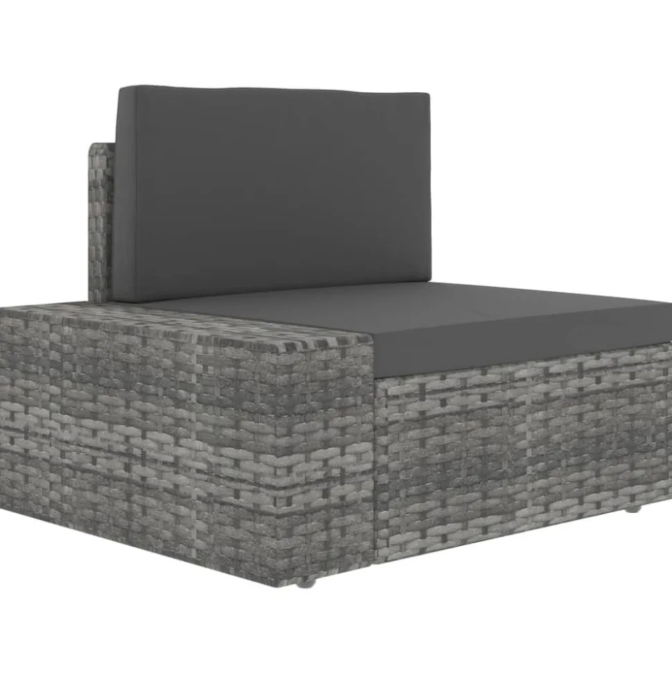 MAISON EXCLUSIVE - Salon de jardin 9 pcs résine tressée gris