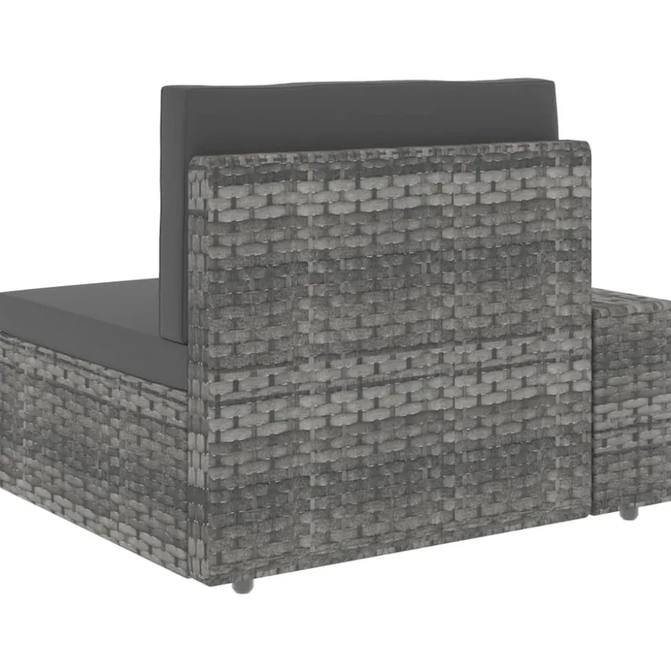 MAISON EXCLUSIVE - Salon de jardin 9 pcs résine tressée gris