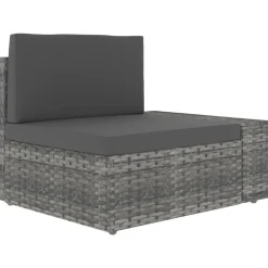 MAISON EXCLUSIVE - Salon de jardin 9 pcs résine tressée gris
