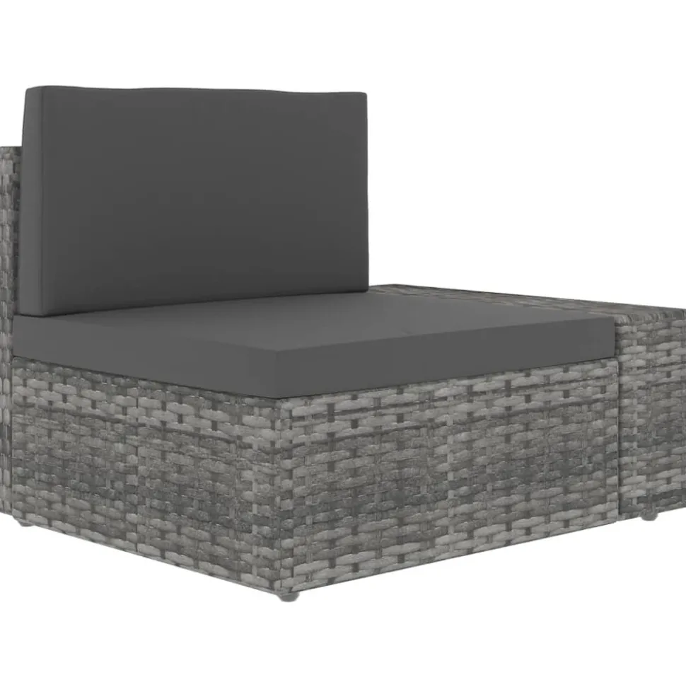 MAISON EXCLUSIVE - Salon de jardin 9 pcs résine tressée gris