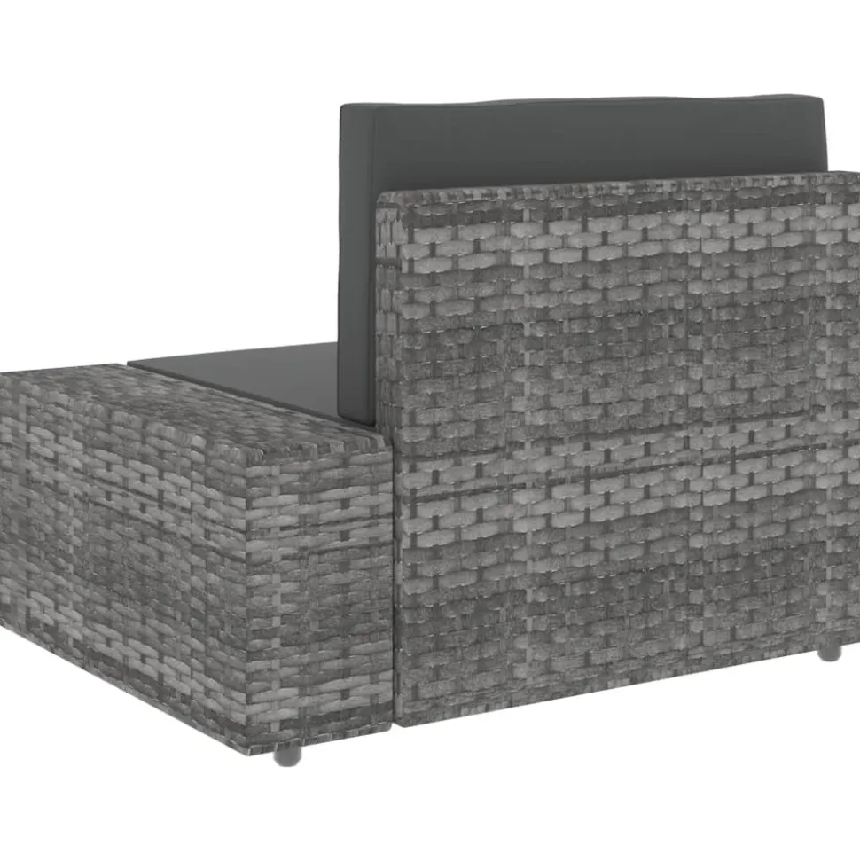 MAISON EXCLUSIVE - Salon de jardin 9 pcs résine tressée gris
