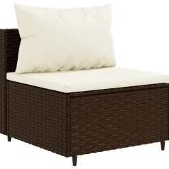 MAISON EXCLUSIVE - Salon de jardin avec coussins 3 pcs marron résine tressée