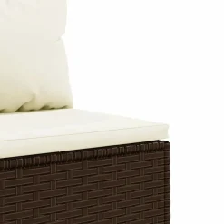 MAISON EXCLUSIVE - Salon de jardin avec coussins 3 pcs marron résine tressée