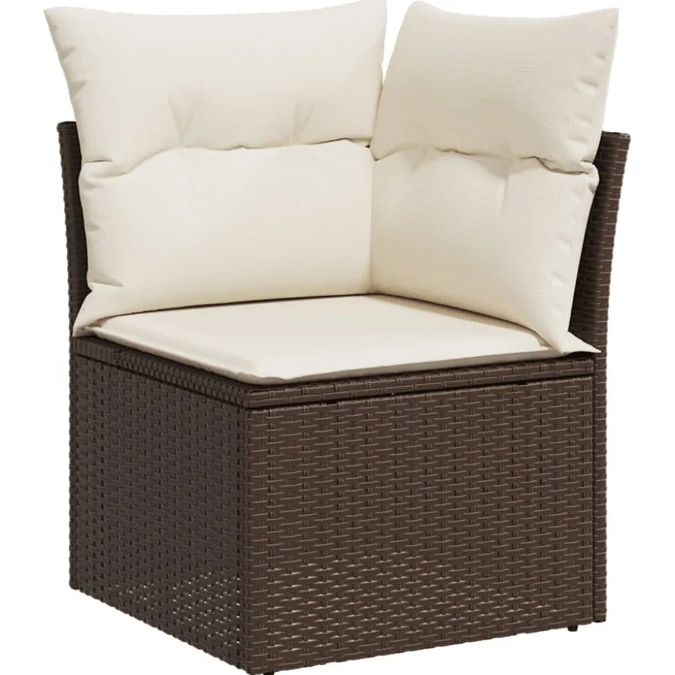 MAISON EXCLUSIVE - Salon de jardin avec coussins 9 pcs marron résine tressée