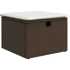 MAISON EXCLUSIVE - Salon de jardin avec coussins 9 pcs marron résine tressée