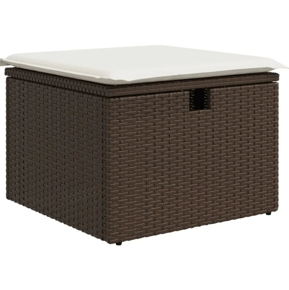 MAISON EXCLUSIVE - Salon de jardin avec coussins 9 pcs marron résine tressée