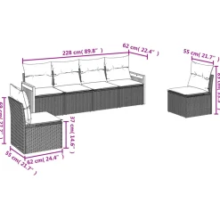 MAISON EXCLUSIVE - Salon de jardin avec coussins 6 pcs beige résine tressée